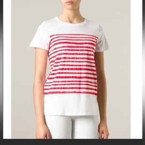 Vince cotton t shirt with red strip design